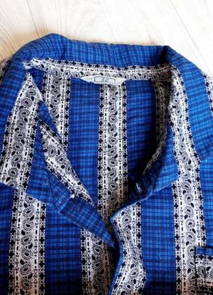 Піжама чоловіча, фірмова, сорочка на гудзиках + штани прямі, з принтом, бавовняна, демісезонна, в смужку, з кишенями, стильна,6 фото