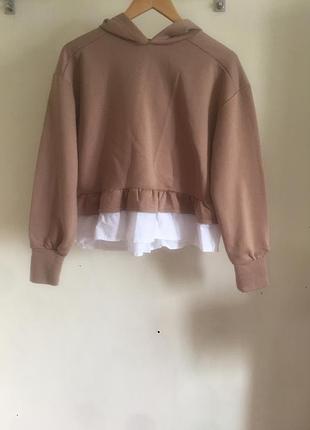 Кофта с капюшоном беж