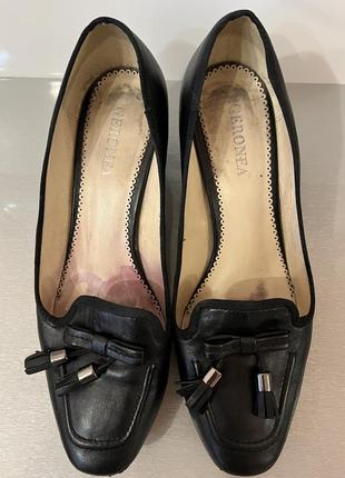 Женские туфли на удобных каблуках натуральная кожа2 фото