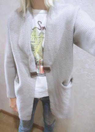 Кофта кардиган теплая толстая  кашемир/ шёлк /шерсть.италия бренд vera pelle