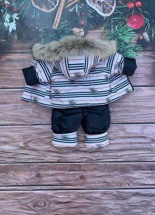 Зимний костюм с натуральным мехом энота 
куртка комбинезон4 фото
