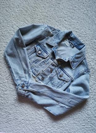 Болеро джинс кроп пиджак болеро из варёного денима джинсовый жакет болеро короткая джинсовая куртка divided джинсовое болеро джинсовка укороченная1 фото