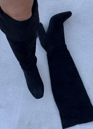 Ботфорты женские замшевые сапоги на  каблуке демисезонные koi footwear (англия)3 фото