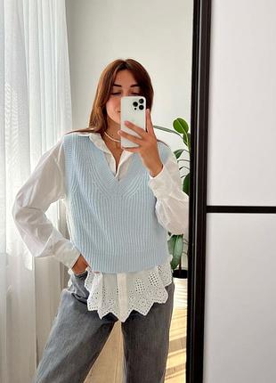 Красивый жилет от h&amp;m😍шикарного голубого цвета🩵