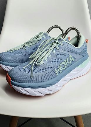 Кроссовки оригинал hoka one bondi 7 40.5 размер 079