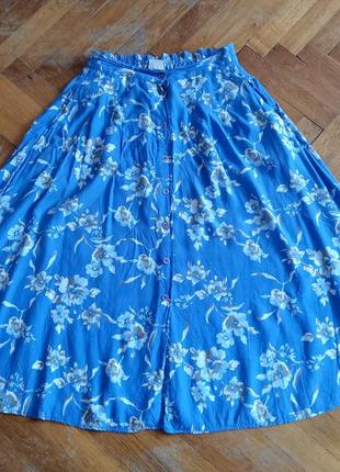 Невероятно красивая юбка из вискозы в цветочный принт винтаж винтажная1 фото
