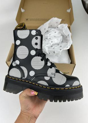 Черевики dr. martens jadon polka dot smooth leather 26882009, оригінальні черевики др. мартенс жіночі