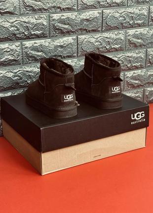 Уггі жіночі ugg australia натуральний замш жіночі в коричневому кольорі5 фото