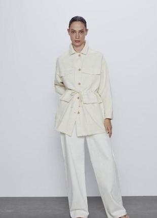 Zara one size в наличии женская куртка удлиненная пиджак коттон zara цвет эркю/s-m/