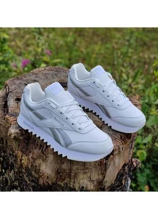 Женские белые кроссовки на платформе reebok royal cljog 2 platform shoes girl