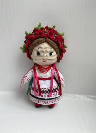 Интерьерная кукла украинка вязаная кукла ручной работы