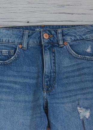 34 / xs  фірмові жіночі підліткові круті яскраві джинсові шорти бермуди з рваностями clockhouse4 фото