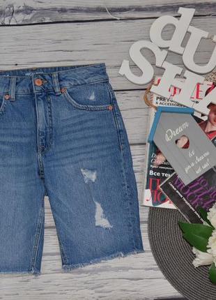 34 / xs фирменные женские подростковые крутые яркие джинсовые шорты бермуды с рваностями clockhouse2 фото