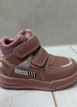 Высокие детские кроссовки ботинки  clibee розовые р22-р26