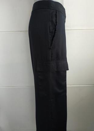 Стильные брюки кюлоты topshop черного цвета с карманами и необработанным низом4 фото