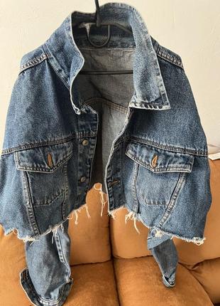 Джинсовка куртка джинсовая укороченная в стилеzara levis