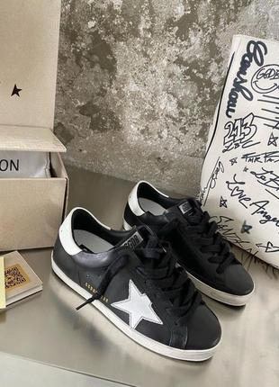 Кеди снікерси кросівки golden goose ggdb superstar чорні шкіряні