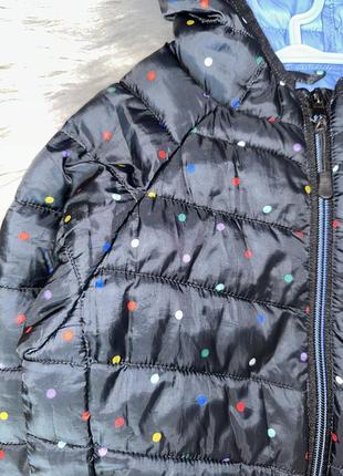 Стильная качественная теплая деми куртка курточка в горошек для девочки 3-4р m&amp;s2 фото