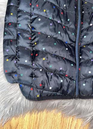 Стильная качественная теплая деми куртка курточка в горошек для девочки 3-4р m&amp;s3 фото