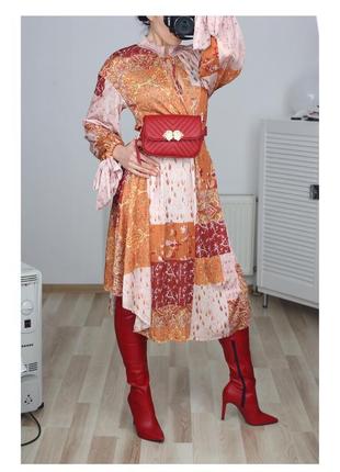 Шикарное платье невероятный фасон струящаяся шелковистая этно бохо оверсайз платье zara2 фото