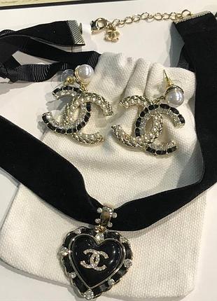 Брендовий набір chanel Lamb  у позолоті з камінцями