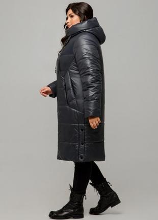 Пальто зимнее стёганое, пуховик с капюшоном (распродажа)3 фото