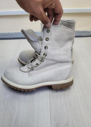 Шкірняні замшеві хутряні чоботи timberland