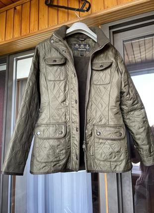 Стеганая куртка курточка короткая хаки женская осенняя теплая размер м1 фото