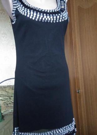 «clab l»шикарное черное платье с инкрустацией