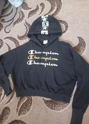 Укороченное худи кофта с капюшоном champion