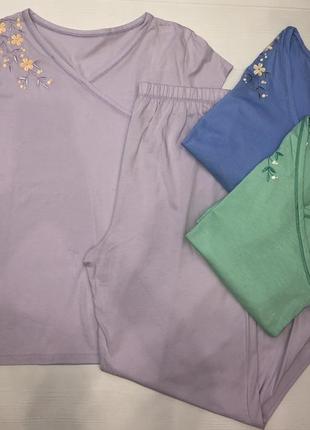 Пижама женская (футболка + капри) коттоновая от green cotton group1 фото