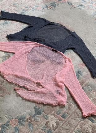 Комплект свитеров накидка шелковая свитер кофта на завязках вязаный мирор топ новый брендовый zara10 фото