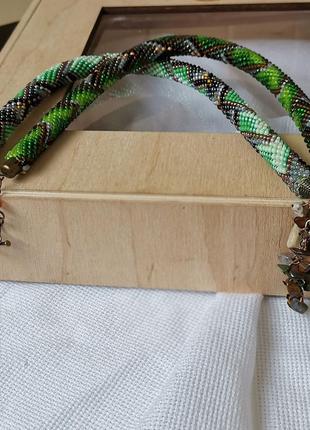 Колье-жгут "лесная сказка" из бисера5 фото