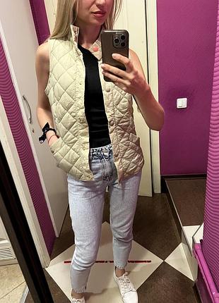 Жилет, жилетка, стьобана жилетка, стеганная жилетка, оливковая