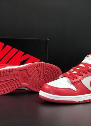 Кросівки чоловічі nike dunk low next nature "white and gym red" / шикарні шкіряні кросівки на осінь / топові кросівки для занять спортом5 фото