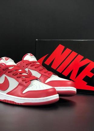 Кросівки чоловічі nike dunk low next nature "white and gym red" / шикарні шкіряні кросівки на осінь / топові кросівки для занять спортом3 фото