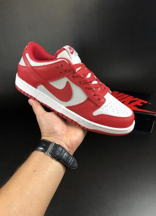 Кросівки чоловічі nike dunk low next nature "white and gym red" / шикарні шкіряні кросівки на осінь / топові кросівки для занять спортом2 фото