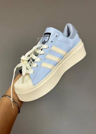 Женские кроссовки adidas superstar bonega « blue / cream&nbsp;» топ качества