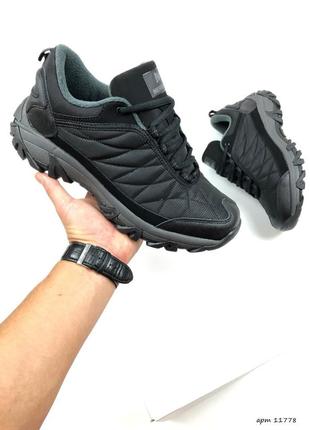 Зимові merrell кросівки термо чорні з сірий чоловічі єврозима мерелл черевики спортивні чоловічі чорні / зимові термо кросівки merrell1 фото