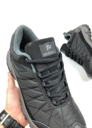 Зимові merrell кросівки термо чорні з сірий чоловічі єврозима мерелл черевики спортивні чоловічі чорні / зимові термо кросівки merrell6 фото