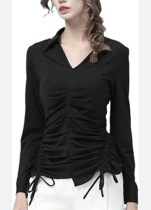 🔥 распродаж 🔥 непревзойденная черная блуза в стиле maison margiela7 фото