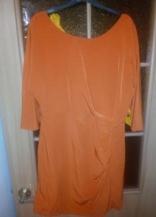 Оранжево-кирпичного цвета платье р.44-46