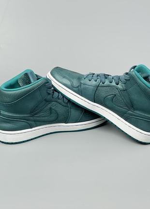 Баскетбольные кожаные кроссовки jordan 1 retro mid nouveau teal green5 фото