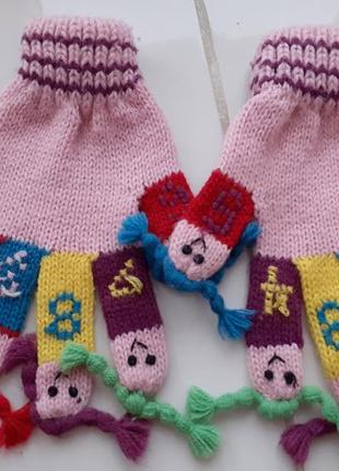 Фірмові цікаві перчатки-рукавички h&m для дівчинки р.110-116