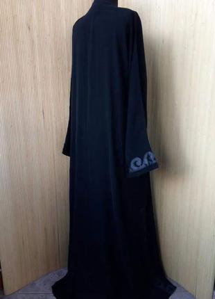 Длинное черное платье халат / абайя / галабея3 фото