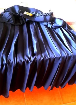 Плессированная юбка на широкой резиночке с подкладой солнце клеш5 фото