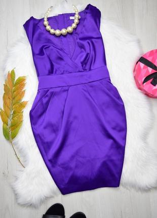 Фиолетовое платье атласное вечерне