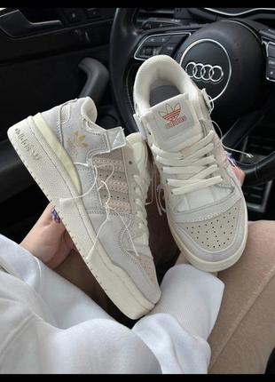 Adidas forum 84 low “off white” beige4 фото