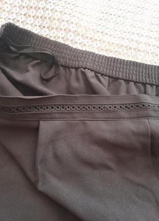 Комфортные легкие коричневые брюки большого размера bm7 фото