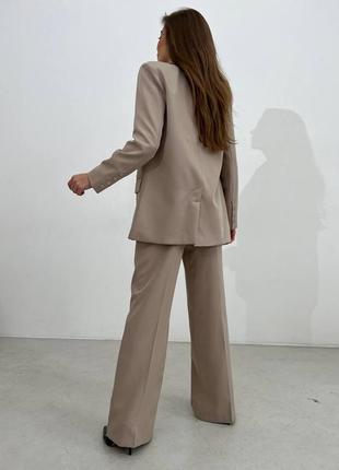 Жіночий строгий брючний костюм ( піджак + брюки штани палаццо )10 фото
